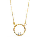 18K GARGANTILLA ORO AMARILLO MOTIVO REDONDO CON CIRCONITA. ANCHO: 12MM CADENA: 40 2 CM
