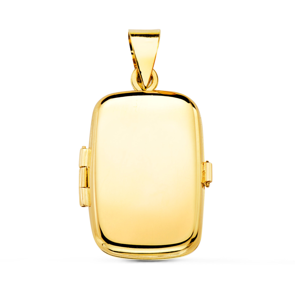 18K COLGANTE ORO AMARILLO GUARDAPELO DIJE  PORTAFOTOS  OVAL LISO 25X20 MM