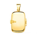 18K COLGANTE ORO AMARILLO GUARDAPELO DIJE  PORTAFOTOS  OVAL LISO 25X20 MM
