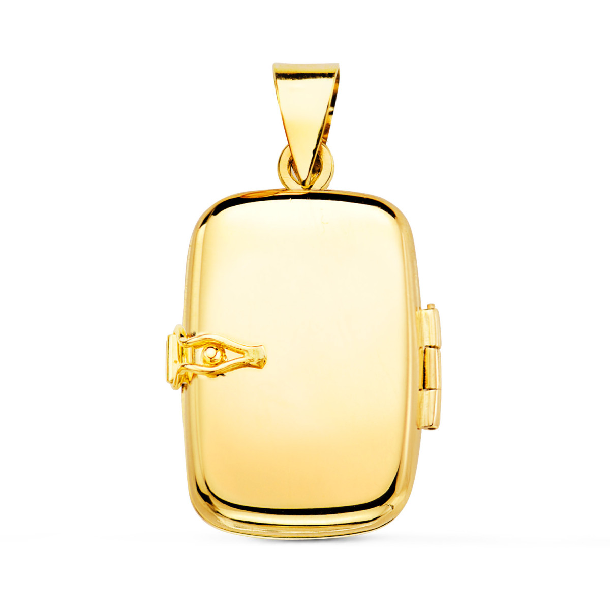 18K COLGANTE ORO AMARILLO GUARDAPELO DIJE  PORTAFOTOS  OVAL LISO 25X20 MM