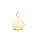 18K COLGANTE AMULETO ORO AMARILLO BUDA CERCO CALADO EN BRILLO. MEDIDA: 18 X 15,5 MM