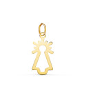 18K COLGANTE ORO AMARILLO VIRGEN DEL PILAR SILUETA BRILLO. MEDIDA: 20X10 MM