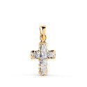 18K CRUZ ORO AMARILLO CON CIRCONITAS EN TALLA BAGUETTE. MEDIDA: 15 X 9,5 MM