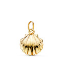 18K COLGANTE ORO AMARILLO CONCHA DE SANTIAGO EN BRILLO. MEDIDA: 16,5 X 14 MM