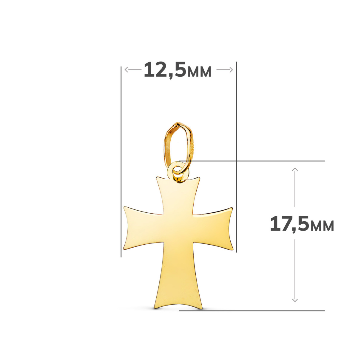 18K COLGANTE ORO AMARILLO CRUZ DE LA ORDEN TEUTONICA EN BRILLO. MEDIDA: 17,5 X 12,5 MM