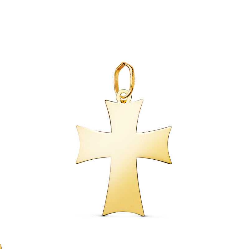 18K COLGANTE ORO AMARILLO CRUZ DE LA ORDEN TEUTONICA EN BRILLO. MEDIDA: 21 X 15 MM