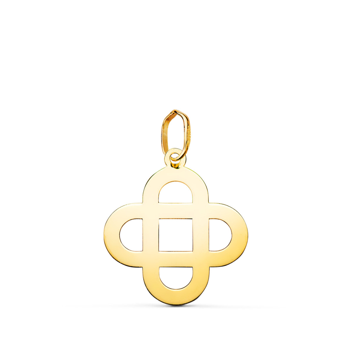 18K COLGANTE ORO AMARILLO CRUZ MATRIMONIAL EN BRILLO. MEDIDA: 18 X 15,5 MM