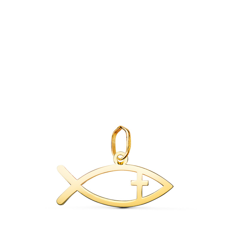 18K COLGANTE ORO AMARILLO PEZ DE LOS CRISTIANOS EN BRILLO. MEDIDA: 20 X 10 MM