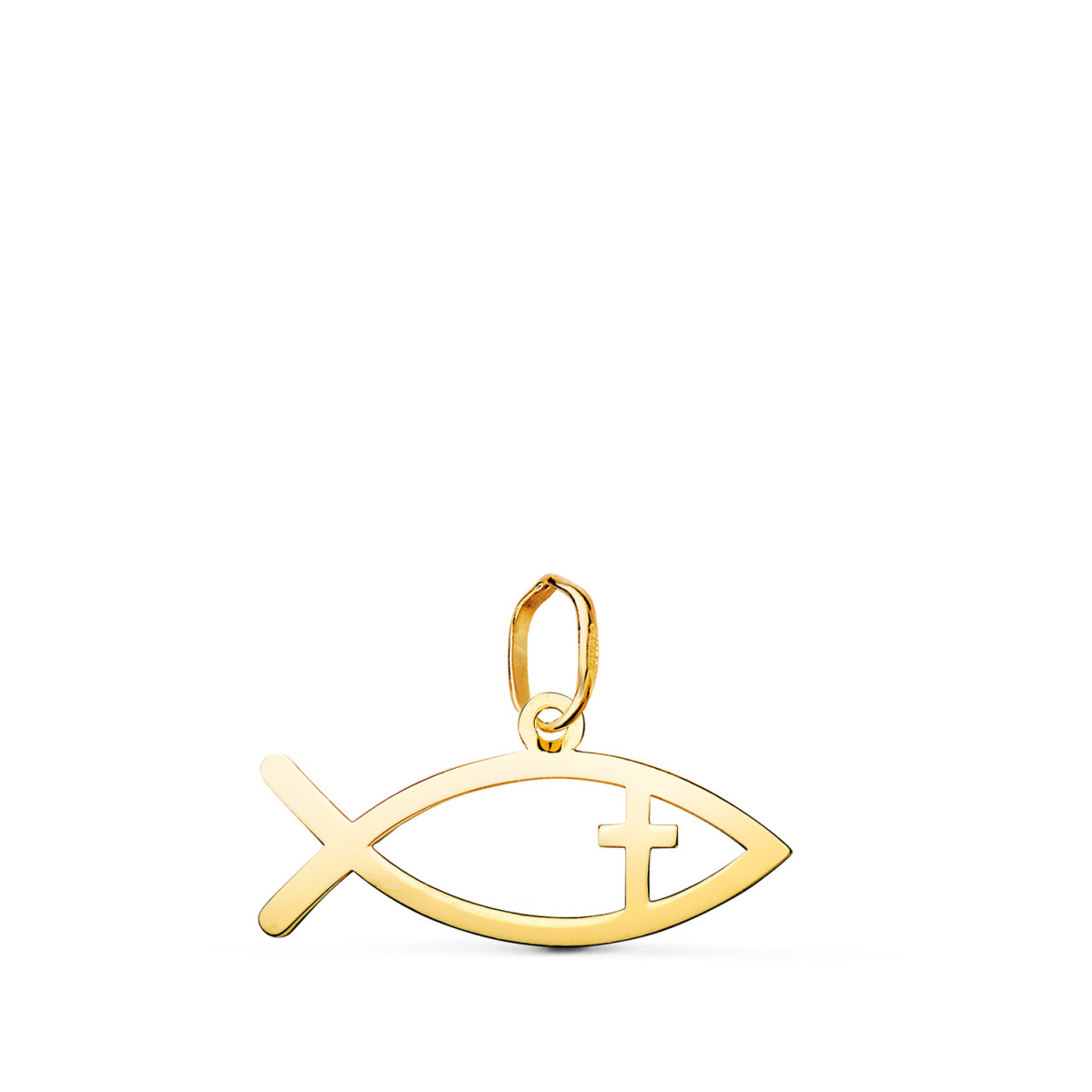 18K COLGANTE ORO AMARILLO PEZ DE LOS CRISTIANOS EN BRILLO. MEDIDA: 20 X 10 MM