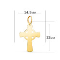18K COLGANTE ORO AMARILLO CRUZ CELTA EN BRILLO. MEDIDA: 22 X 14,5 MM