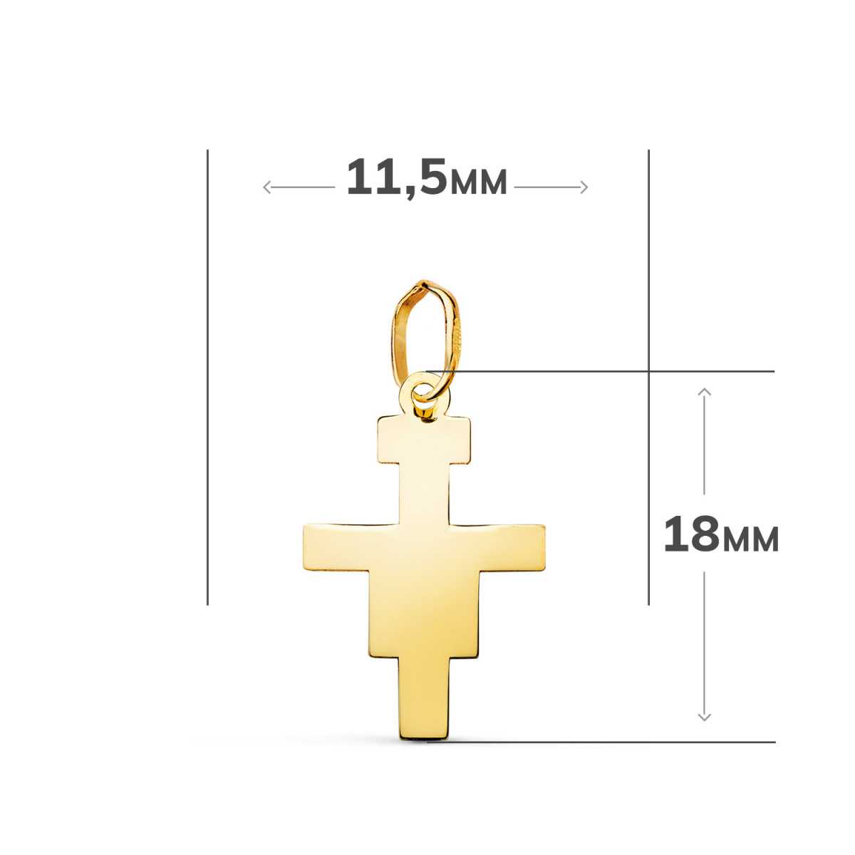 18K COLGANTE ORO AMARILLO CRUZ DE SAN DAMIAN EN BRILLO. MEDIDA: 18 X 11,5 MM