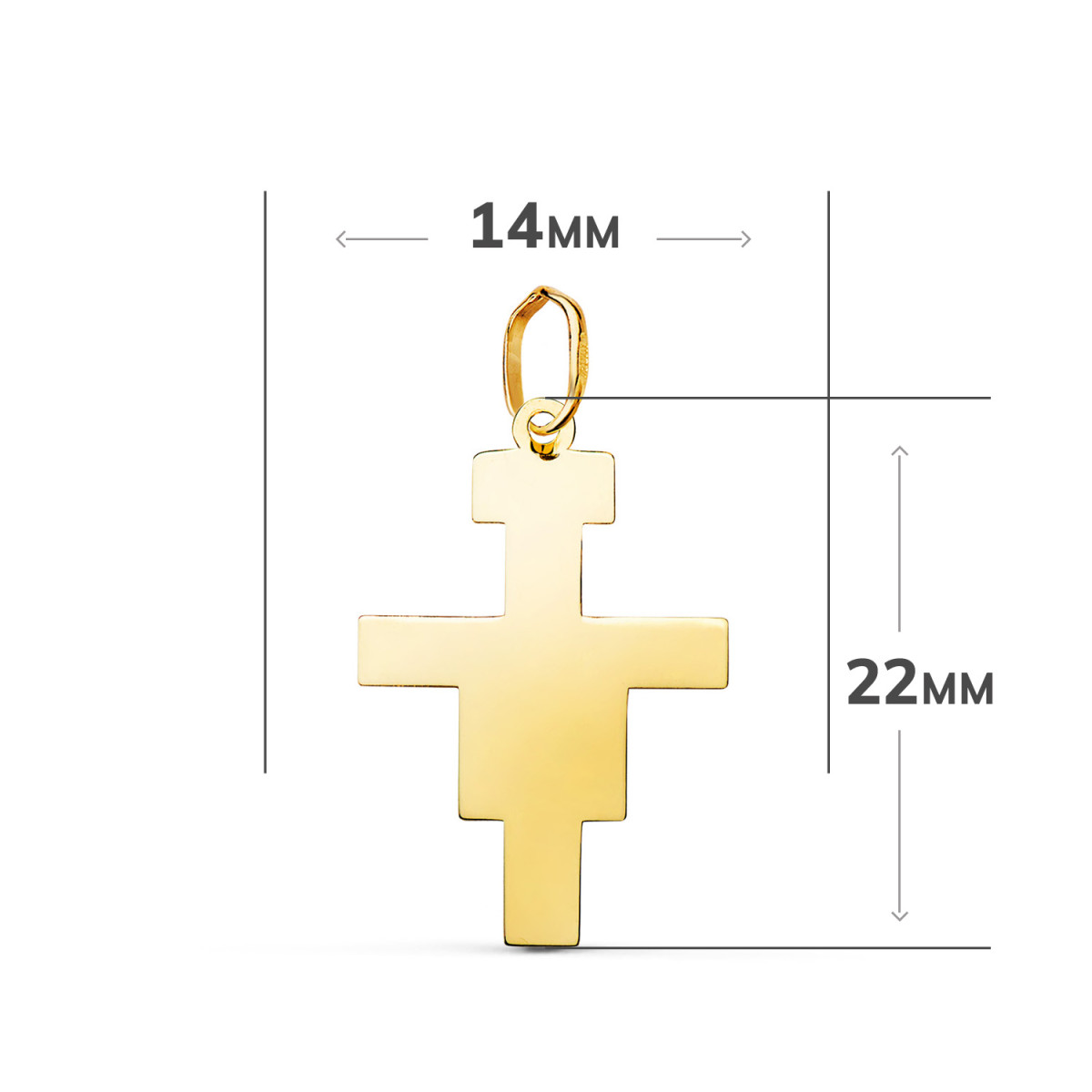18K COLGANTE ORO AMARILLO CRUZ DE SAN DAMIAN EN BRILLO. MEDIDA: 22 X 14 MM