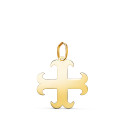 18K COLGANTE ORO AMARILLO CRUZ ANCLADA EN BRILLO. MEDIDA: 17 X 16 MM