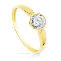 18K SOLITARIO ORO AMARILLO CON CIRCONITA DE 6 MM