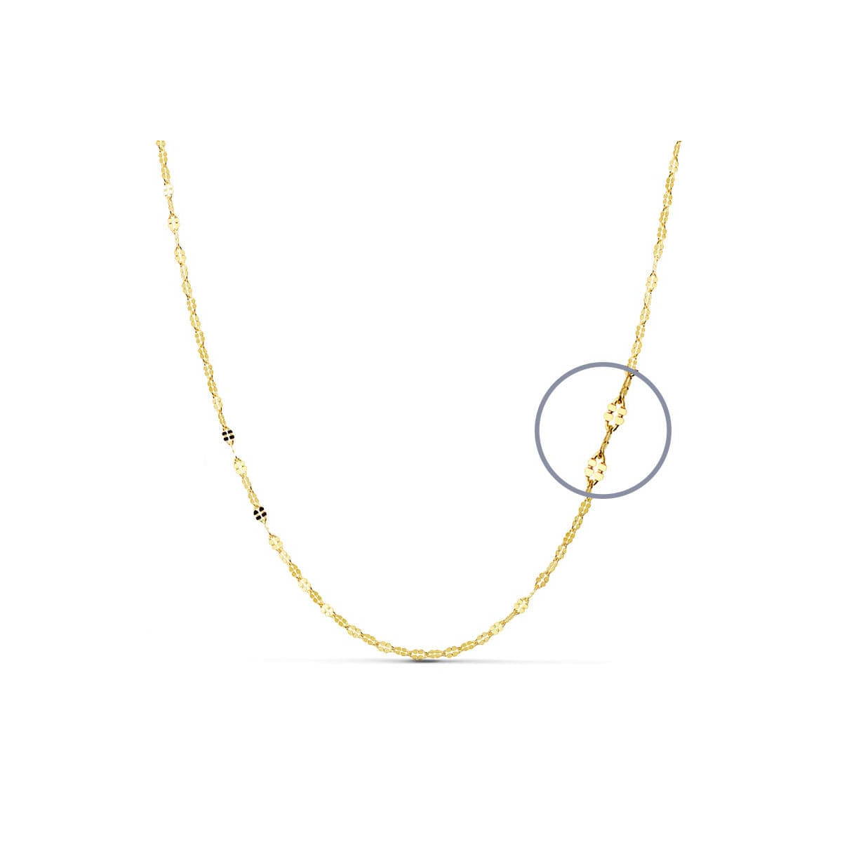 18K CADENA MACIZA ORO AMARILLO DIAMANTADA MACIZA 50CM 2 MM