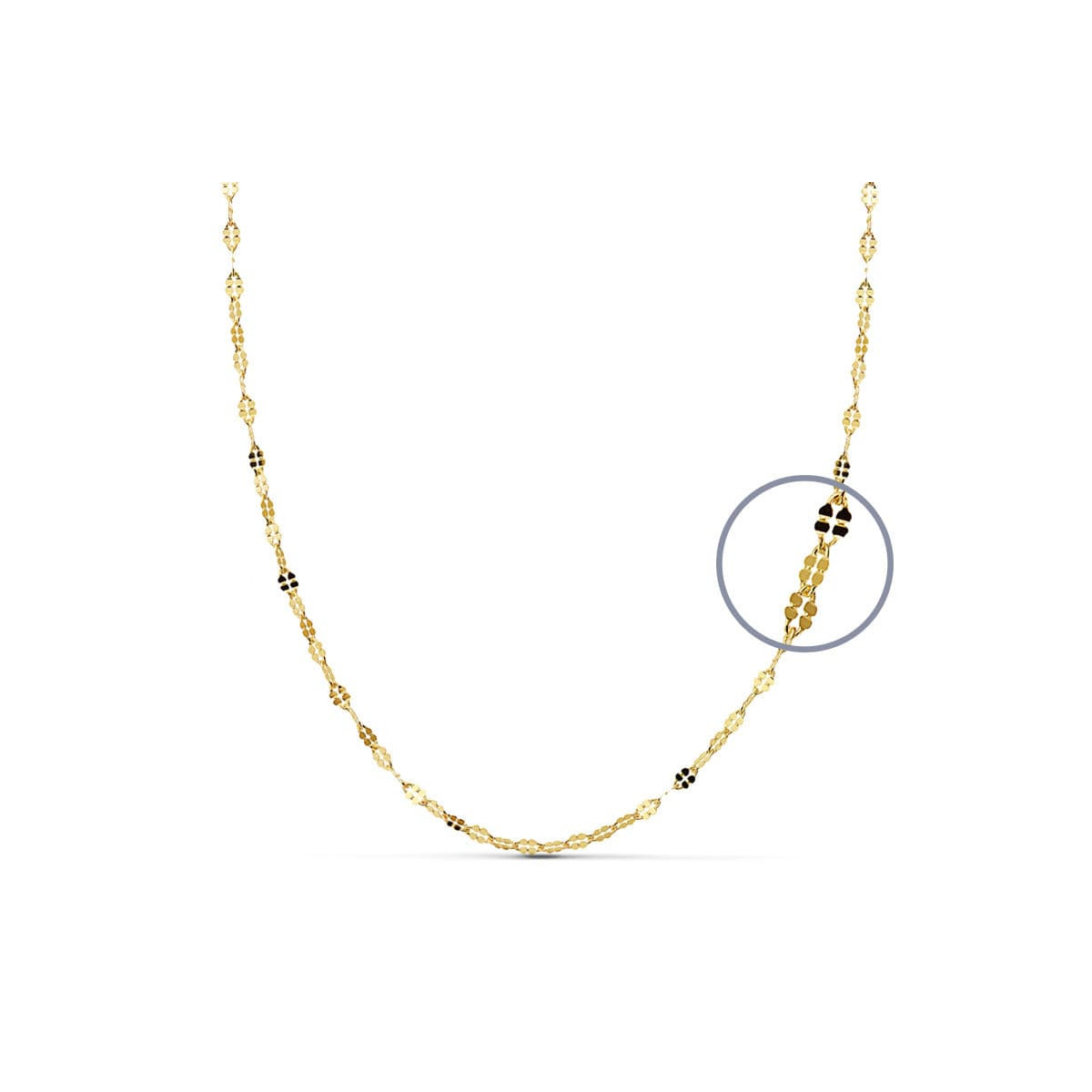 18K CADENA MACIZA ORO AMARILLO DIAMANTADA 40CMX1.5.