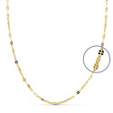 18K CADENA MACIZA ORO AMARILLO DIAMANTADA 50CMX1.5.