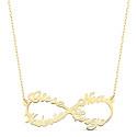 18K GARGANTILLA ORO AMARILLO INFINITO PERSONALIZADO 4 NOMBRES 35 MM CADENA 44 2 CM