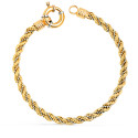 18K PULSERA ORO BICOLOR CORDON SALOMONICO CON BOLITAS. ANCHO 5 MM LARGO 21 CM. CIERRE TIMON