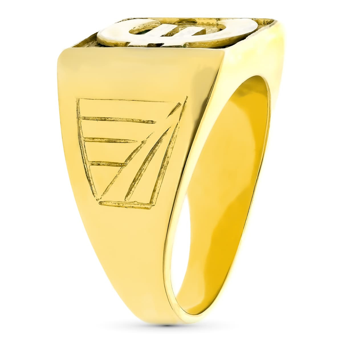 18K SELLO ORO AMARILLO CABALLERO MACIZO EURO CUADRADO 15X15 MM