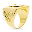 18K SELLO ORO AMARILLO EURO MACIZO CUADRADO. ANCHO: 21MM
