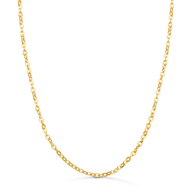 18K CADENA ORO AMARILLO FORZADA HUECA ANCHO: 2,5 MM. LARGO: 45CM