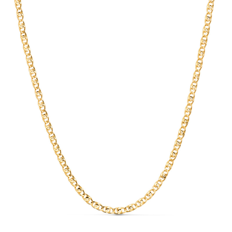 18K CADENA ORO AMARILLO CHOKER TIPO ANCLA 32-6 CM  CIERRE REASA. ANCHO: 3MM