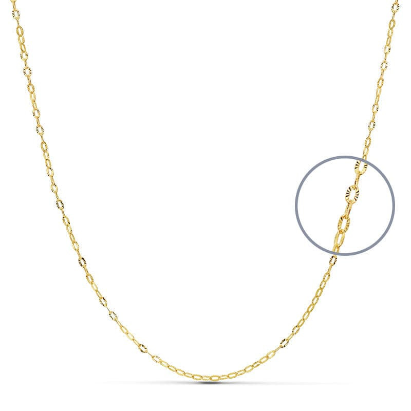 18K CADENA ORO AMARILLO MACIZA FORZADA 50CMX1 MM