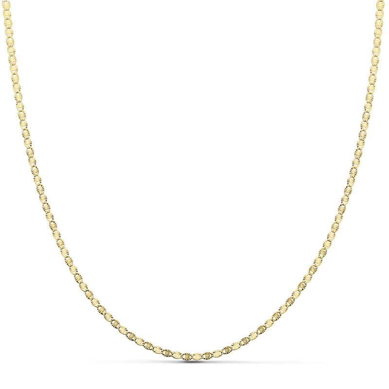 18K CADENA ORO AMARILLO MACIZA DIAMANTADA 50CM 1.5 MM