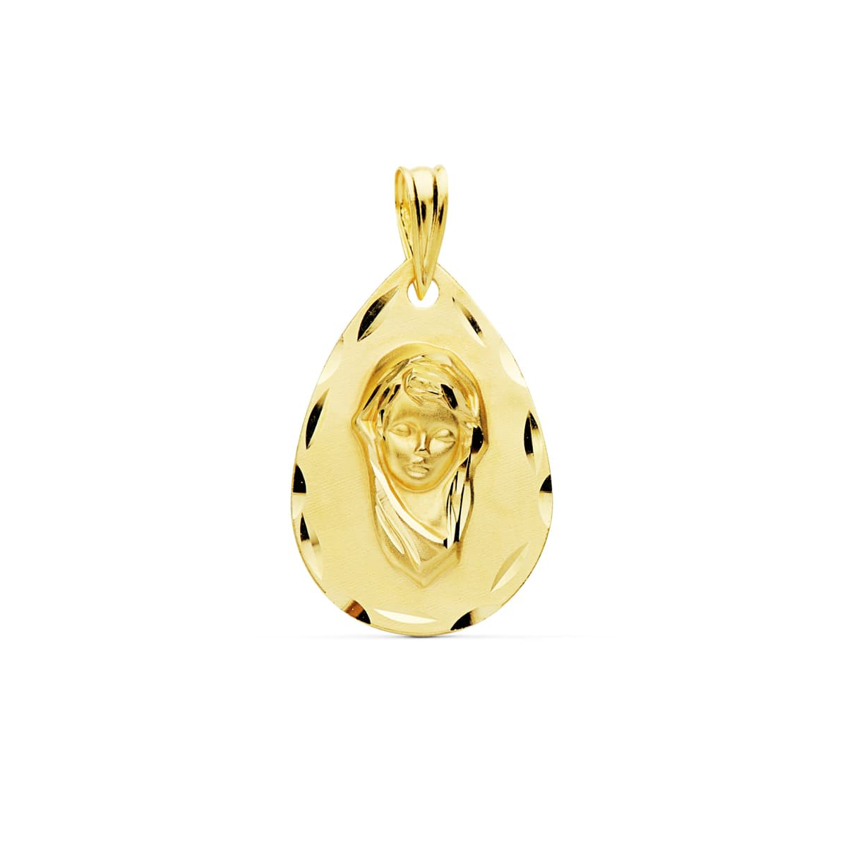 18K MEDALLA ORO AMARILLO VIRGEN NIÑA 21X14 MM