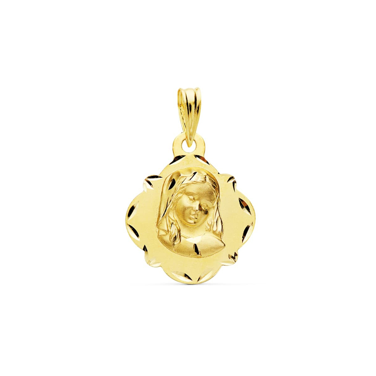 18K MEDALLA ORO AMARILLO VIRGEN NIÑA 19X16 MM