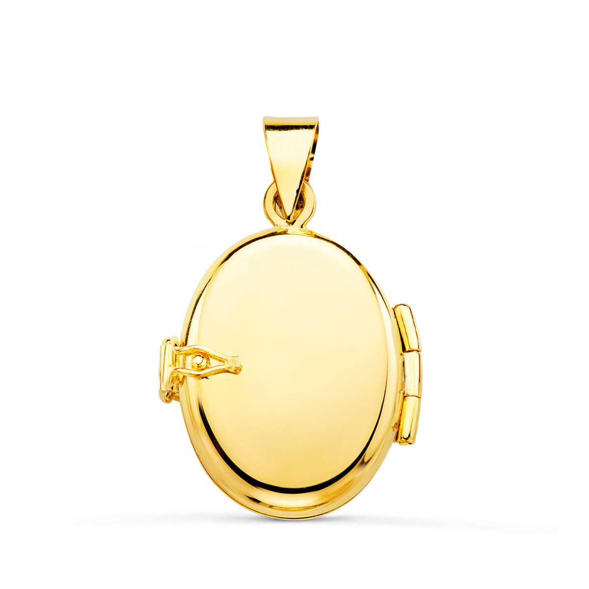 18K GUARDAPELO DIJE PORTAFOTOS OVAL ORO AMARILLO LABRADO. 18X14 MM