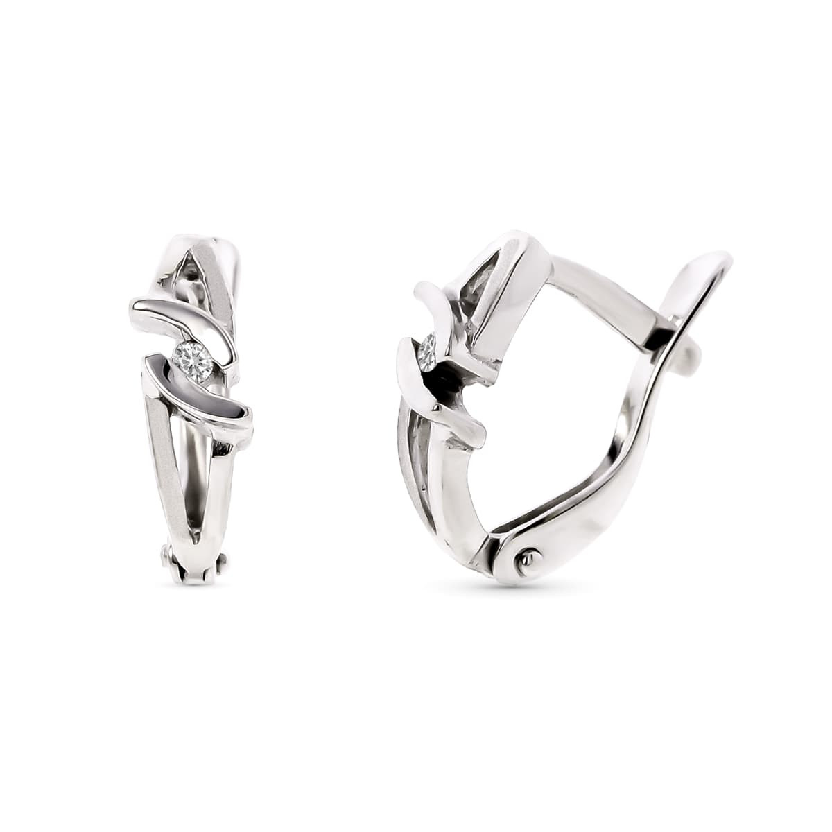 18K PENDIENTES NIÑA ORO BLANCO CON DIAMANTES NATURALES. CIERRE CATALAN