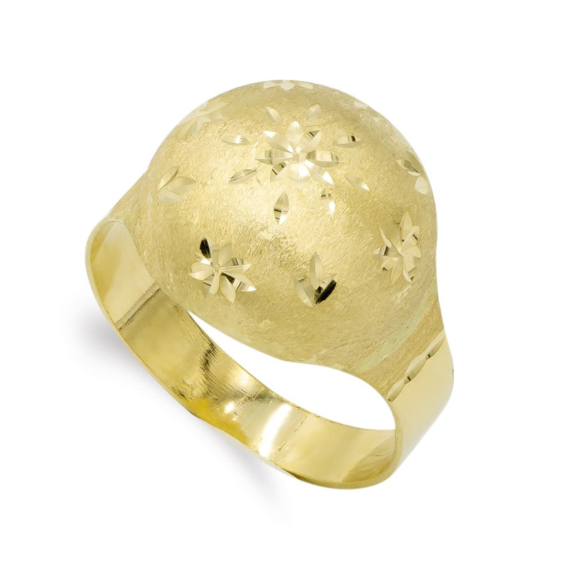 18K SORTIJA ORO AMARILLO MOTIVO REDONDO LAPIDADA. ANCHO: 16MM. ALTO: 7MM