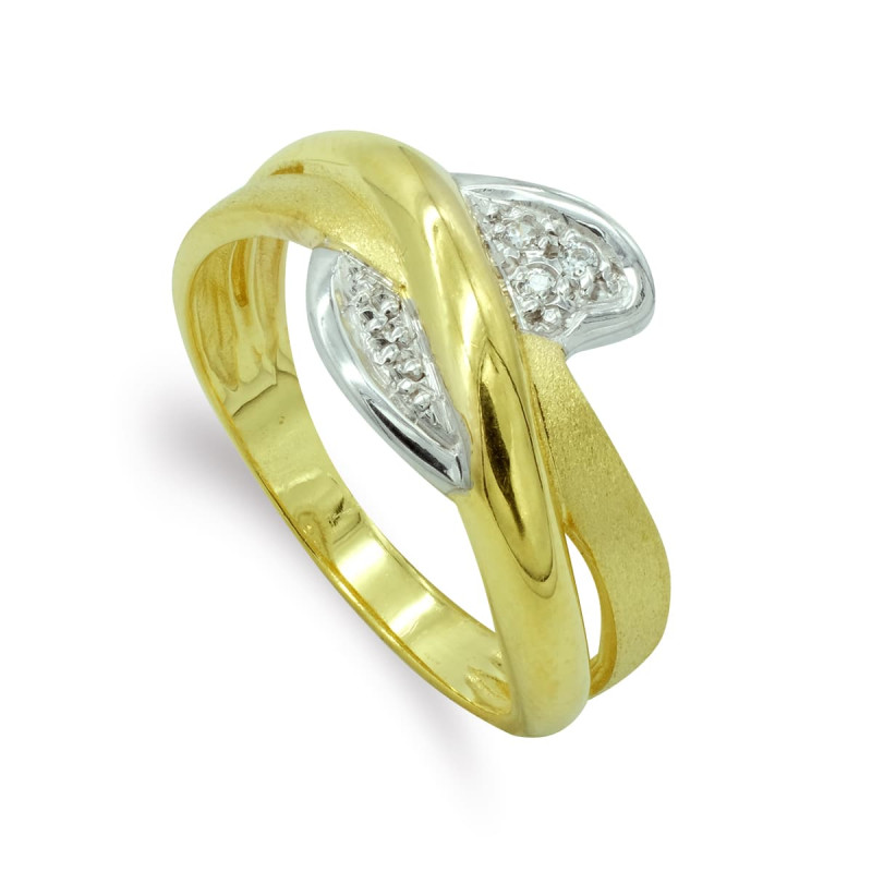 18K SORTIJA ORO BICOLOR MATE Y BRILLO. ANCHO: 11MM