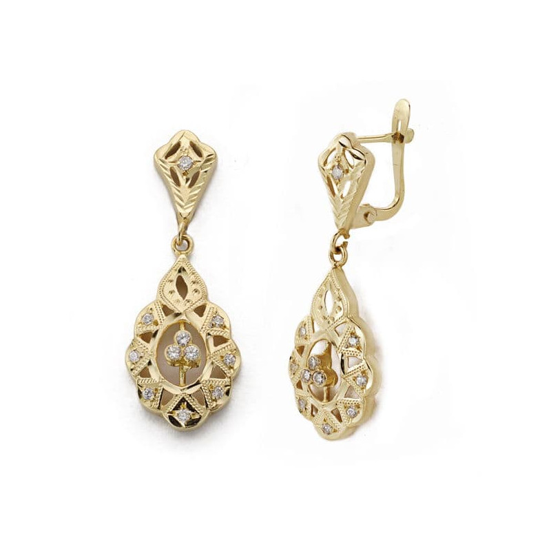 18K PENDIENTES ORO AMARILLO CUBANAS 32X11 MM CIERRE CATALAN