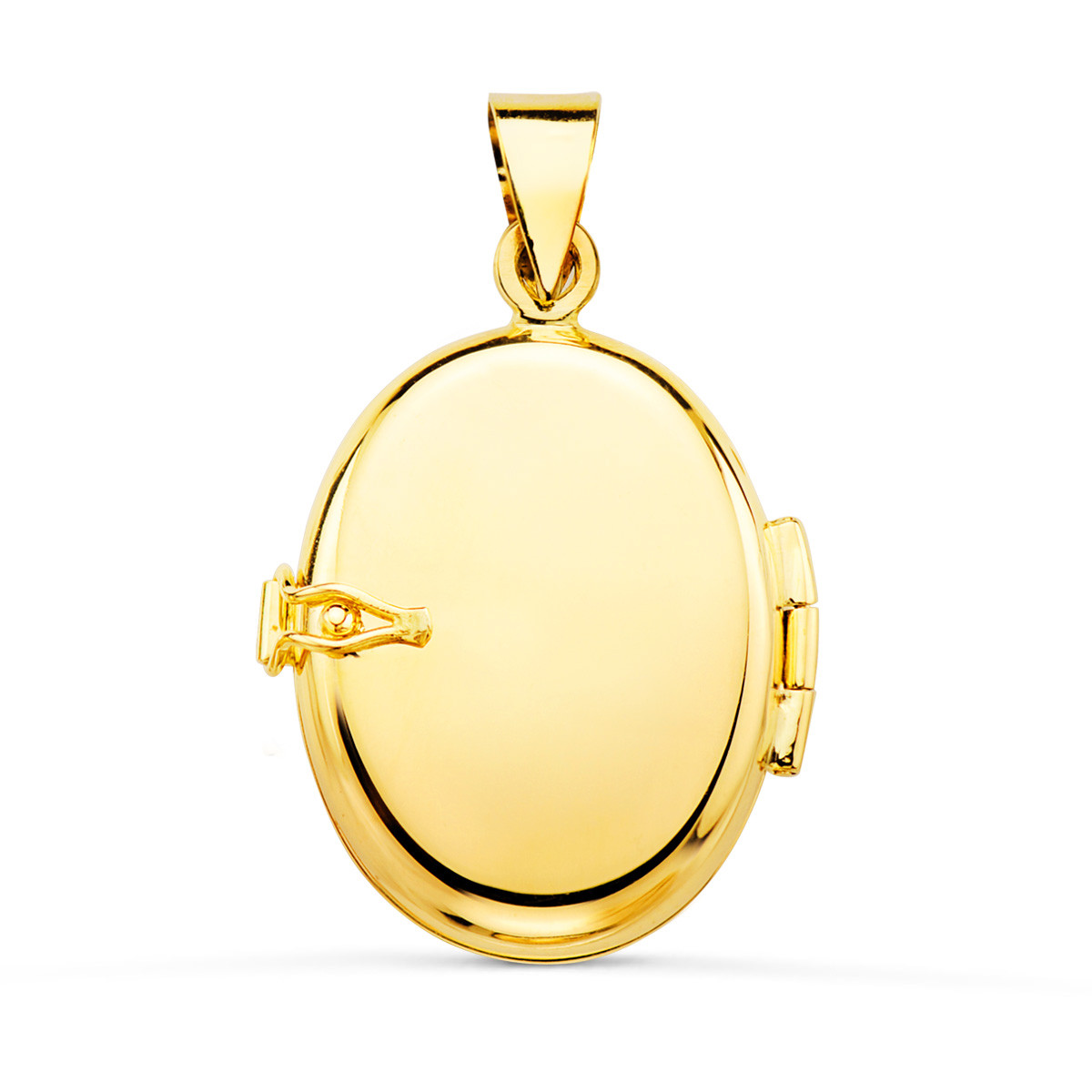 18K GUARDAPELO DIJE PORTAFOTOS OVAL ORO AMARILLO LABRADO. 24X17 MM