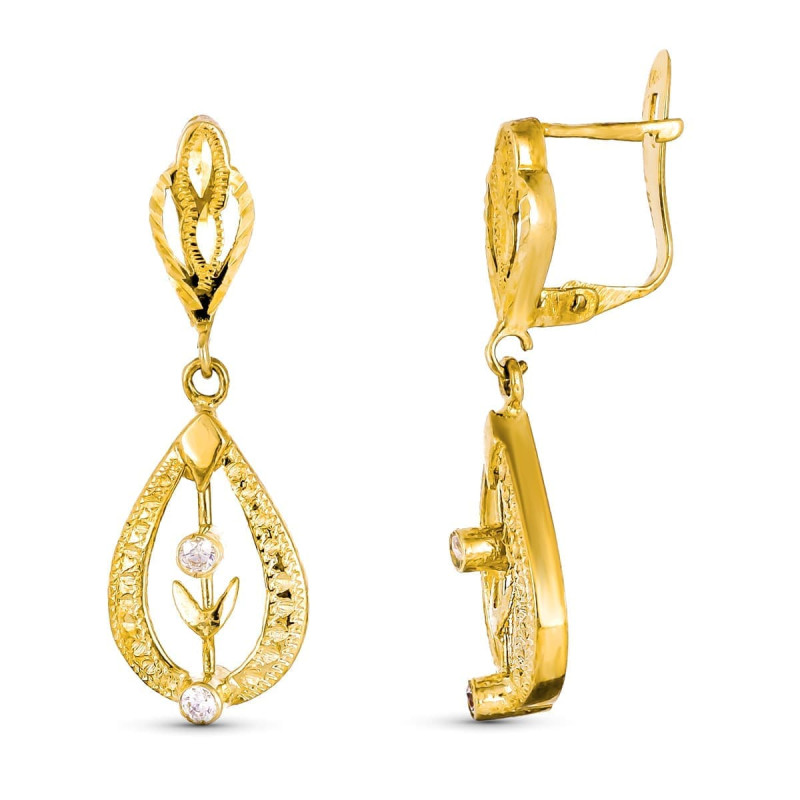 18K PENDIENTES ORO AMARILLO CUBANAS CIERRE CATALAN