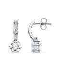 9K PENDIENTES ORO BLANCO CIRCONITA 18X6 MM CIERRE PRESION