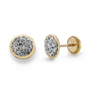 9K PENDIENTES ORO AMARILLO CIRCONITA 6 MM CIERRE TUERCA