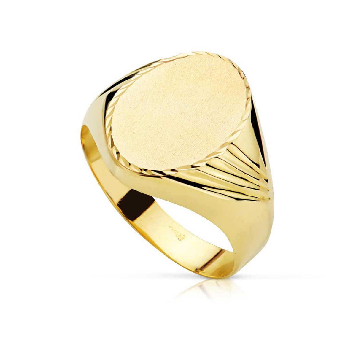 9K SELLO ORO AMARILLO CABALLERO HUECO. ZONA GRABADO 16X12 MM