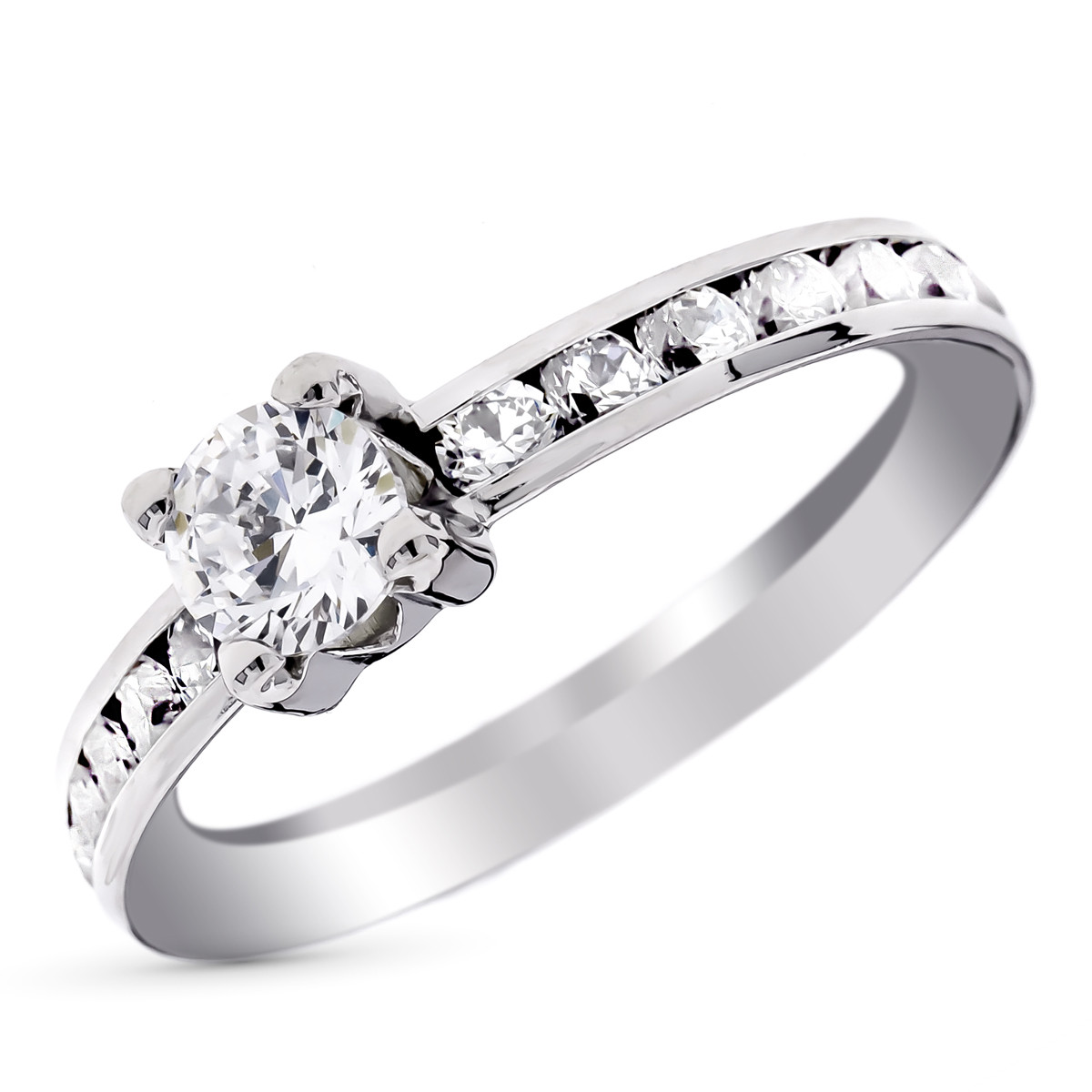 9K SOLITARIO ORO BLANCO CUERPO CIRCONITAS EN CARRIL Y CIRCONITA CENTRAL DE 4 MM