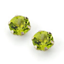 9K PENDIENTES ORO AMARILLO GARRAS CON OLIVINA NATURAL 7 MM TOTAL 2,88 QTS. CIERRE PRESION
