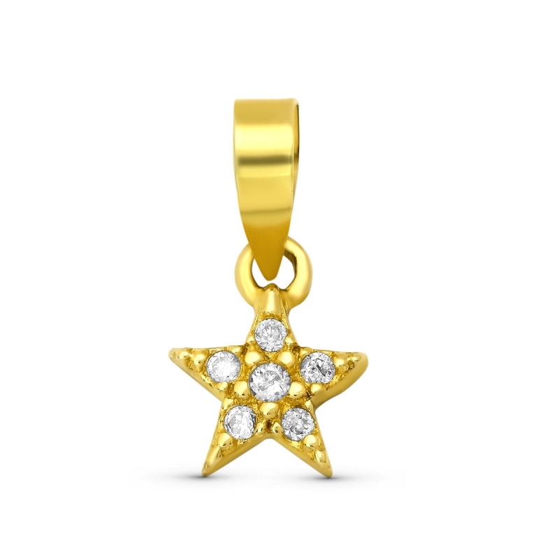 9K COLGANTE ORO AMARILLO ESTRELLA 6 DIAMANTES 0.033 QTES