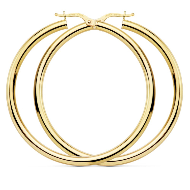 18K AROS REDONDOS HUECOS 48 X 3MM  4.35 GRS