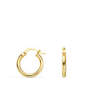 18K PENDIENTES AROS ORO AMARILLO  HUECOS REDONDOS TUBO REDONDO 14 MM. GROSOR 2 MM