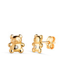 18K PENDIENTES ORO AMARILLO OSOS CON CIRCONITA MATE Y BRILLO. MEDIDA: 7 X 6 MM CIERRE PRESION