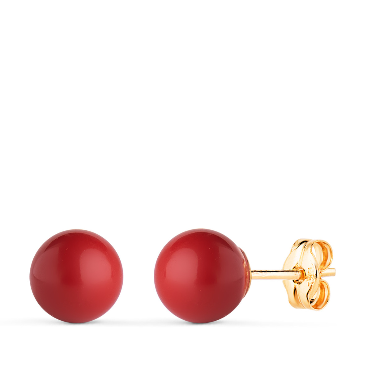 18K PENDIENTES ORO AMARILLO CORAL CON CASQUILLA. MEDIDA: 7 MM. CIERRE PRESION