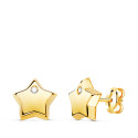 18K PENDIENTES ORO AMARILLO CON ESTRELLA Y CIRCONITA BRILLO 8X8 MM. CIERRE PRESION