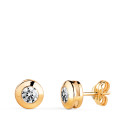 18K PENDIENTES ORO AMARILLO  CHATON GALERIA CON CIRCONITA. MEDIDA: 6,5 MM. CIERRE PRESION